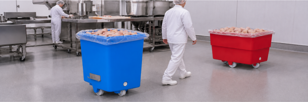 CHARIOT ALIMENTAIRE ET INDUSTRIEL : comment transporter viandes, aliments secs et liquides plus efficacement en usine alimentaire au Québec
